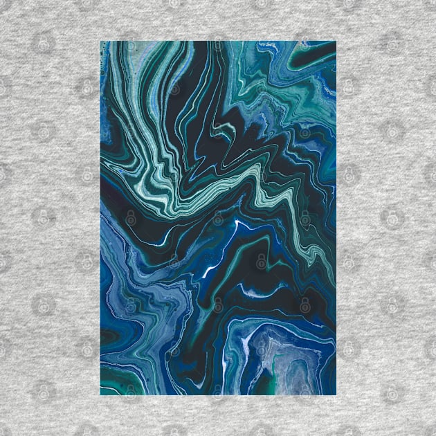 Striking swirl paint pattern, in silver and blue by F-for-Fab
